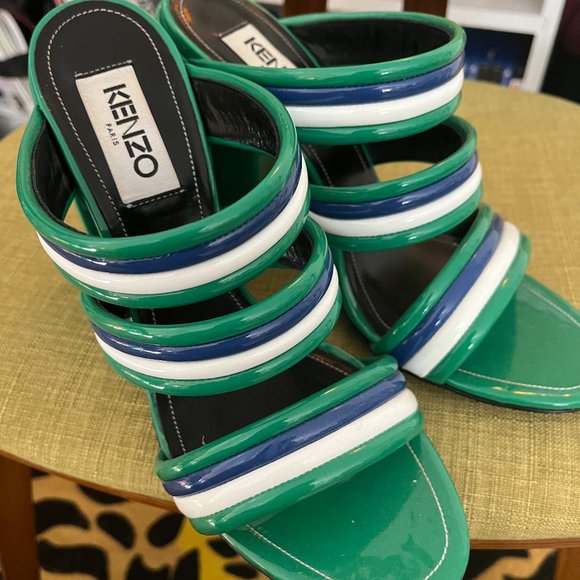 KENZO WOMEN'S ANA HEELED MULE SANDALS - GRASS GREEN sz 40 us 9 womens - Picture 3 of 8